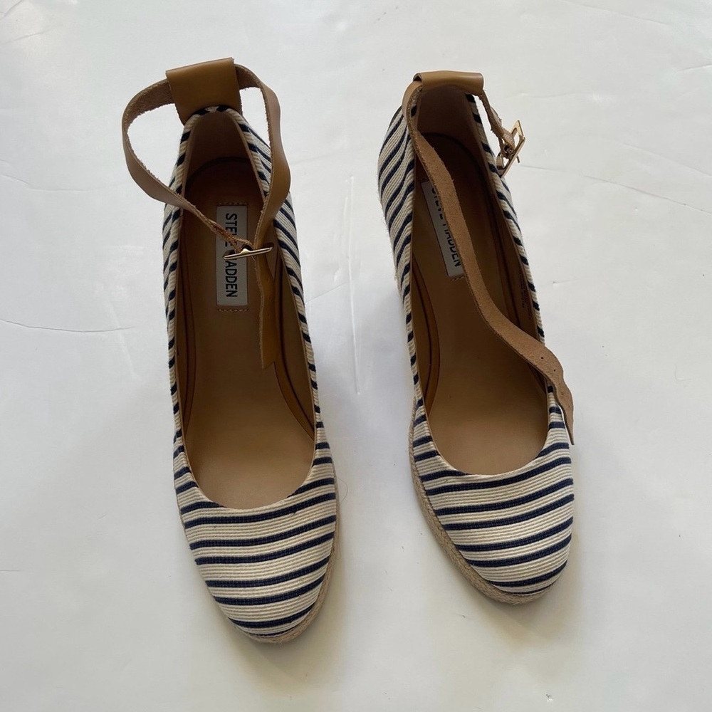 Stylish Ankle Strap Rounded Toe Navy Multicolor W… - image 7